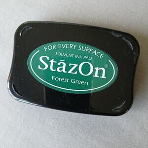 StazOn Forest Green Solvent Ink Pad EUC StāzOn stamp 3"x2" SZ-99